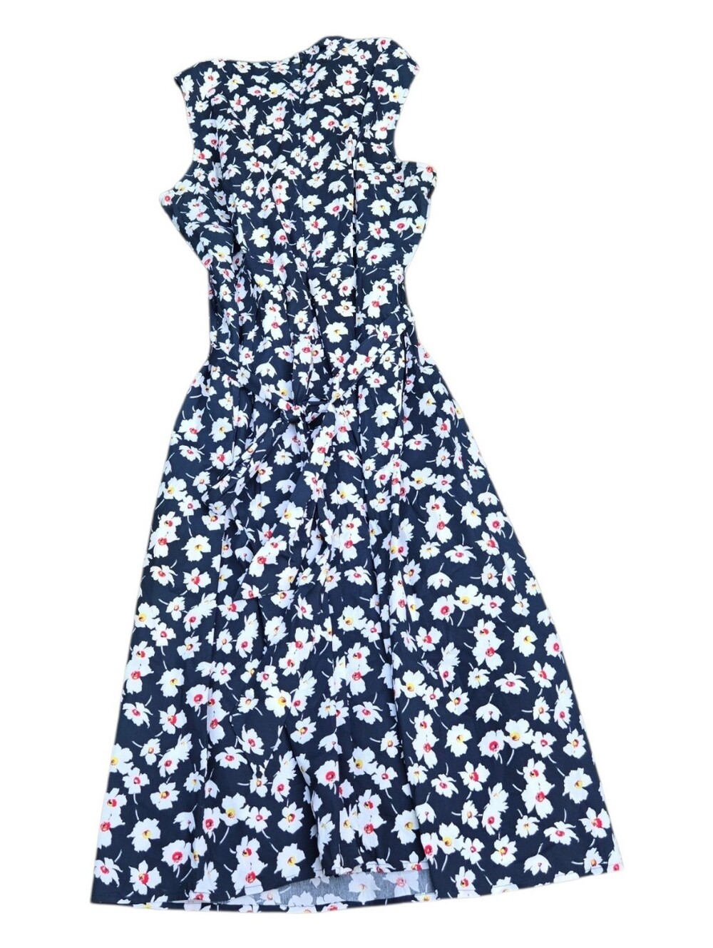 Navy Floral Fit & Flare Dress XXL - Picture 3 of 6